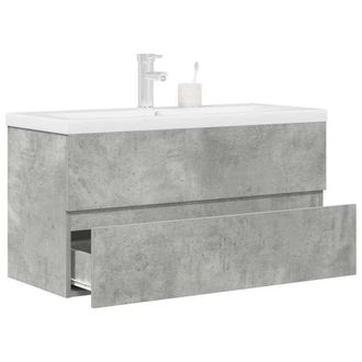 Berkfield Home 2 Piece Bathroom Furniture Set Concrete Grey Engineered Wood
