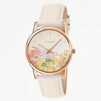 Radley London Spring Blooms Leather Strap Watch Salt - Ry22036