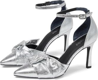 Seychelles First Dance Pump Womens Silver Leather Stiletto Heel HTAT1134