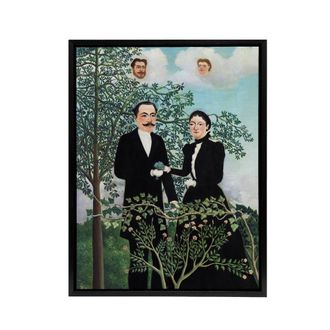 Artery8 Past & Present Philosophical Thought Rousseau Framed Canvas Wall Art | Size: W24 x H32