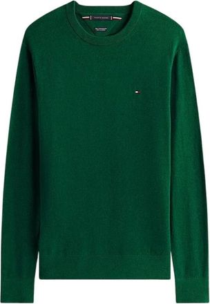 Tommy Hilfiger Maglione girocollo in cotone e cashmere - - Knitwear - Uomo - Verde - M