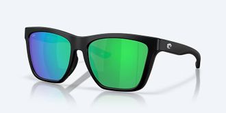 Costa Unisex Panga Ii Polarized Squared Sunglasses In Matte Black Green Mirror