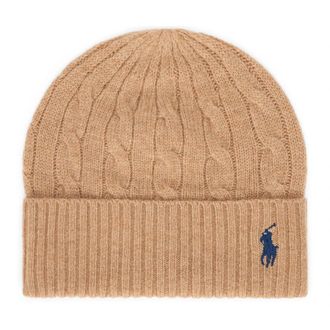 Polo Ralph Lauren Cable-Knit Muts - Dames - Hoeden - Beige - ONE Size - Wol - Accessoires