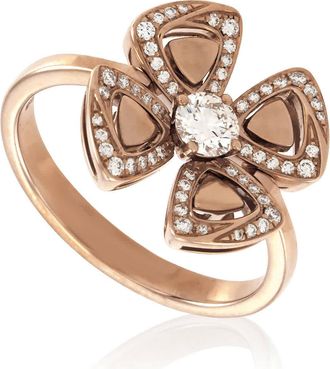 Bulgari Fiorever 18 Kt Rose Gold Ring, Size 52