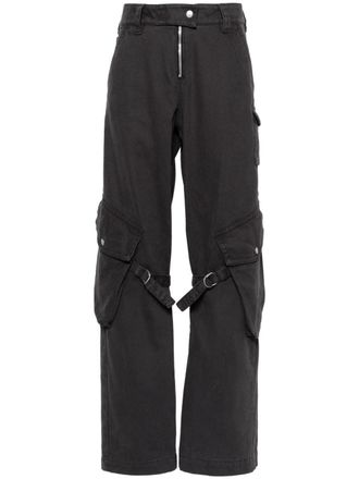 Acne Studios mid-waist straight-leg trousers - women - Cotton/Cotton - 38 - Grey