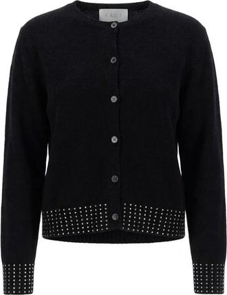 Kaos Cardigan girocollo in pura lana - - Knitwear - Donna - Nero - M