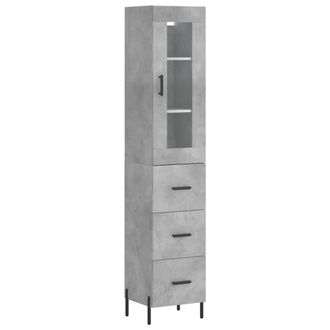 Berkfield Home Highboard Concrete Grey 34.5x34x180 cm Engineered Wood