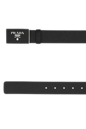 Prada Mens Black Leather Belt F0002 Vitello Cinture