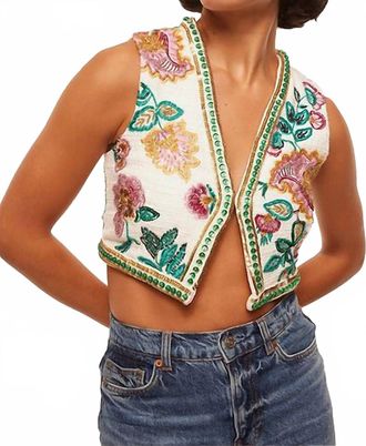 Misa Bashira Top In White Multicolor