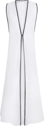 Jijil Vests, female, White, Size: XS Long White Vest with Black Edges