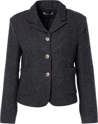 Jcsophie Peggy Blazer - Dames - Blazers - Grijs - S - Wol - Jassen