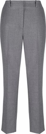 Incotex cropped straight leg trousers - women - Cotton/Virgin Wool - 42 - Grey
