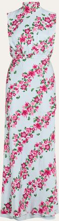 Saloni Fleur Printed High-Neck Dress