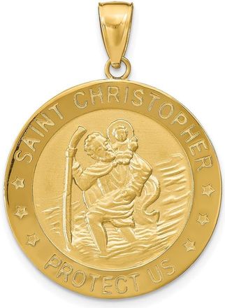 Diamond2Deal 10k Yellow Gold Saint Christopher Medal Pendant