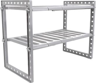 OEM Estante Extensible De Doble Capa Para Fregadero Gran Capacidad, Color Gris