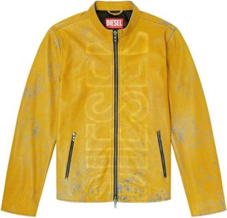 Diesel L-Evert-A Jacket - Heren - Leren en Su&egrave;de Jassen - Geel - XL - Leer - Jassen