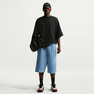 Nike Mens Tech Fleece Oversized Fit Shorts in Blue | HV6539-486