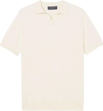 Brooks Brothers Polo in cotone biologico e lino - Bianco