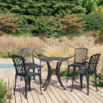 vidaXL Mesa Y Sillas De Bistr&oacute; 5 Piezas Aluminio Fundido Negro Vidaxl