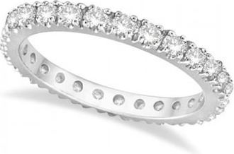 Allurez Lab Grown Diamond Eternity Wedding Ring Band 14K White Gold (0.51ctw)