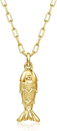 RS Pure by Ross-Simons Italian 18kt Gold Over Sterling Fish Necklace