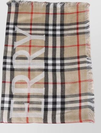 Burberry wool silk check scarf
