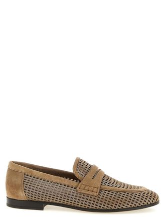 Brunello Cucinelli Brown Sparkling Net Loafers