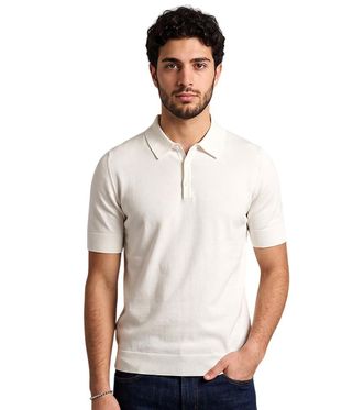 HUGO BOSS White Shirt Collar Polos