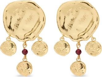 Anni Lu hammered disc drop earrings - Gold