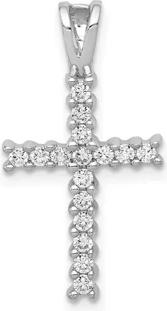 Diamond2Deal 14K Gold Lab Grown Diamond Latin Cross Pendant (0.24ct, VS, G-H)