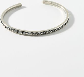 TwoJeys Mens Embossed star open bangle