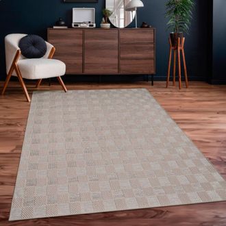 Paco Home Paco Home - Alfombra Exterior Interior Balc&oacute;n Terraza Cocina Motivo Boho &Eacute;tnico Moderno 133x190 Cm, Beige 8