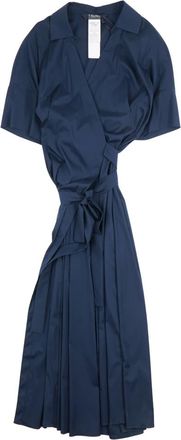 Max Mara Maxi Dresses, female, Blue, Size: 2XS Sarah Poplin Wrap Dress