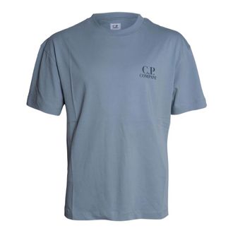 C.P. Company T-Shirts, male, Blue, Size: 2XL 30/1 Jersey Short Sleeve Printed Graphics T-Shirt