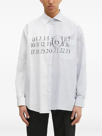 Maison Margiela striped panelled shirt - men - Cotton - M - White