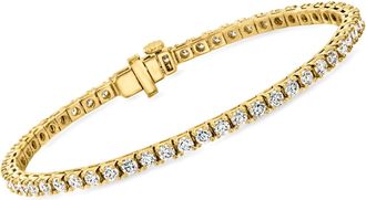Ross-Simons Lab-Grown Diamond Tennis Bracelet in 18kt Gold Over Sterling