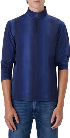 Bugatchi OoohCotton Quarter Zip Pullover in Midnight at Nordstrom, Size Xxx-Large