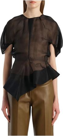 Khaite Rumi Asymmetrische Top - Dames - Blouses & Shirts - Zwart - Maat: XS Zijde