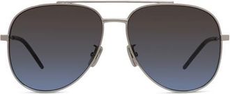 Givenchy City 58mm Gradient Pilot Sunglasses in Shiny Palladium /Blue at Nordstrom