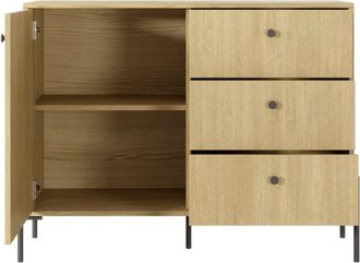 AKL FURNITURE Cómoda efecto madera Beige