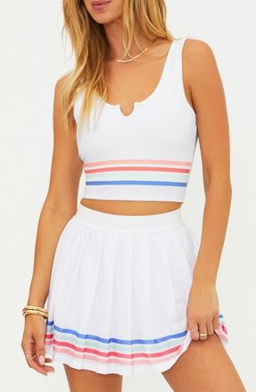Beach Riot Josie Crop Tank in Bright White Horizon at Nordstrom, Size X-Large