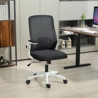 HOMCOM Mesh Desk Chair With Tilt Function - Lumbar Support - Black | TJ Hughes