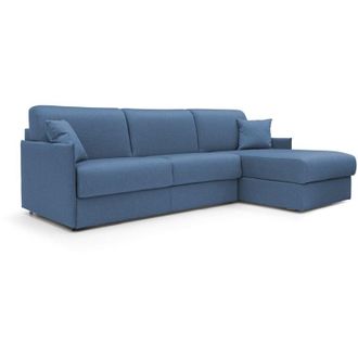 Divani.Store Divani.store - Evans Sof&aacute; Esquinero Convertible En Tela Impermeable 252 Cm Derecho (mat. 140x197) Azul