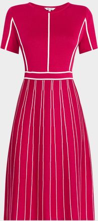 Misook Contrast Stripe A-Line Soft Knit Dress - Modern Fit