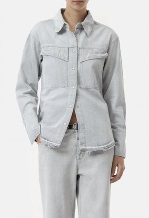 Closed Fitted Utility Shirt In Light Grey