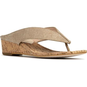 Donald J Pliner Vylette Wedge Flip Flop in Almond at Nordstrom Rack, Size 9.5