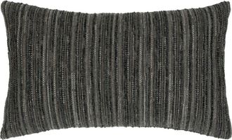 Elaine Smith Luxe Stripe Chenille & Boucle textured Indoor & Outdoor Woven Accent Pillow in Charcoal Square at Nordstrom, Size 12X20