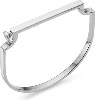 Monica Vinader Engravable Signature Thin Bangle in Silver at Nordstrom, Size Medium