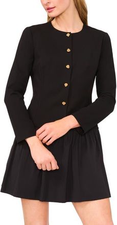 Ted Baker Long Sleeve Mixed Media Dress in Rich Black at Nordstrom, Size X-Large