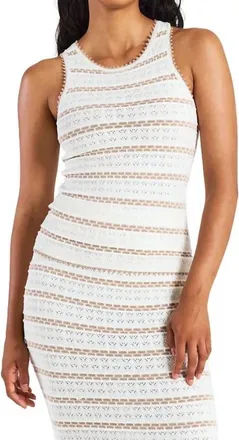 Brodie Breton Stitch Tank Top In Light Brown Striped